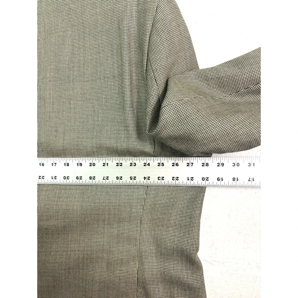 Ralph Lauren 54R Beige Black Nailhead Silk Wool Blazer Jacket Sport‎ Suit Coat